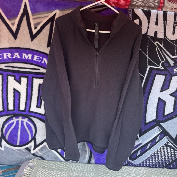 Size 2XL - Lululemon Steady State Half Zip Black Fleece Hoodie - Picture 1 of 4